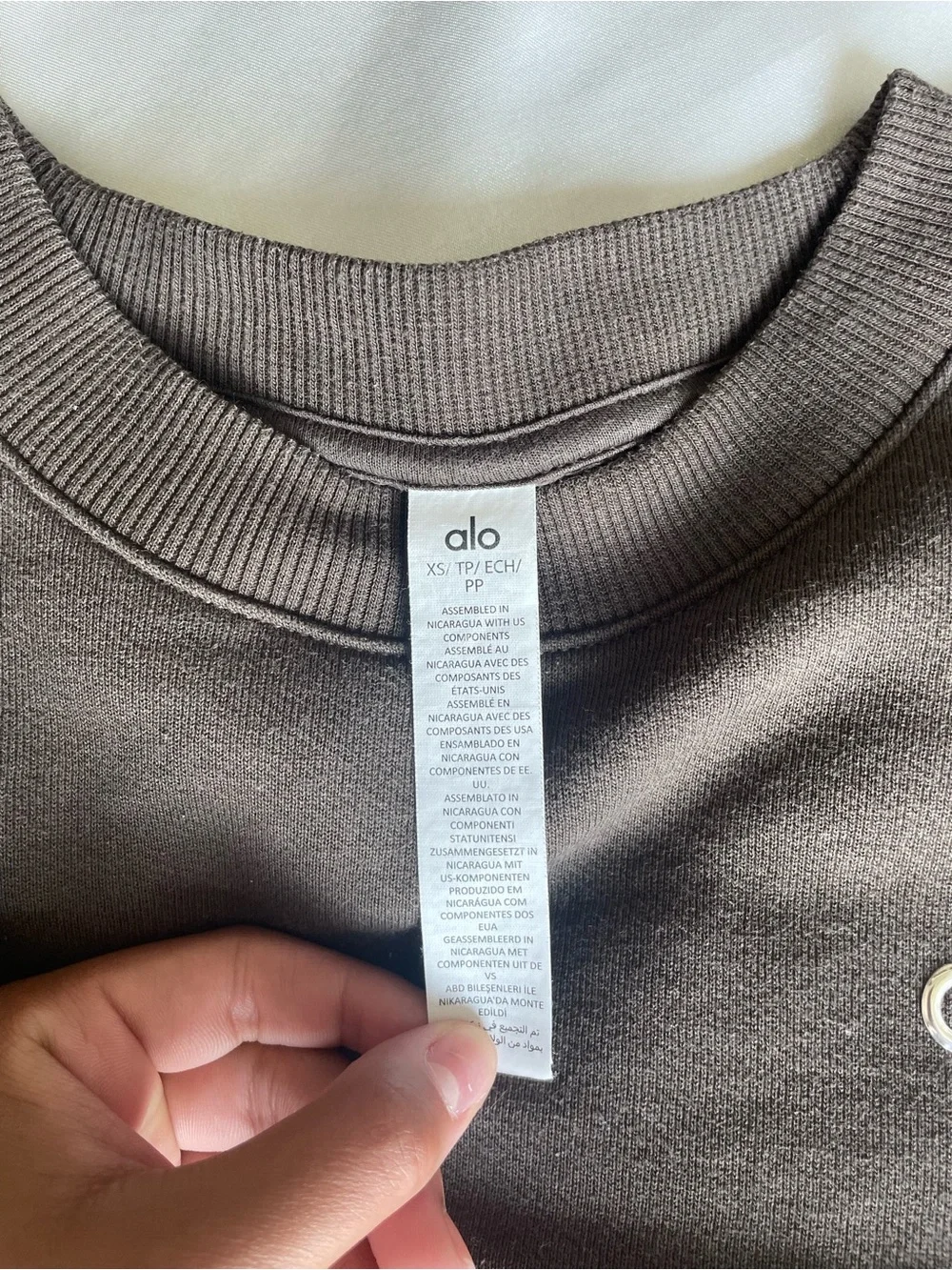 Brown ALO Yoga Crewneck  (Silver ALO Logo)